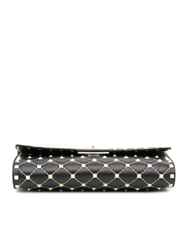 Pre-Loved by Azura Reborn - Pre-Loved Quilted Lambskin Free Rockstud Spike Wallet On Chain