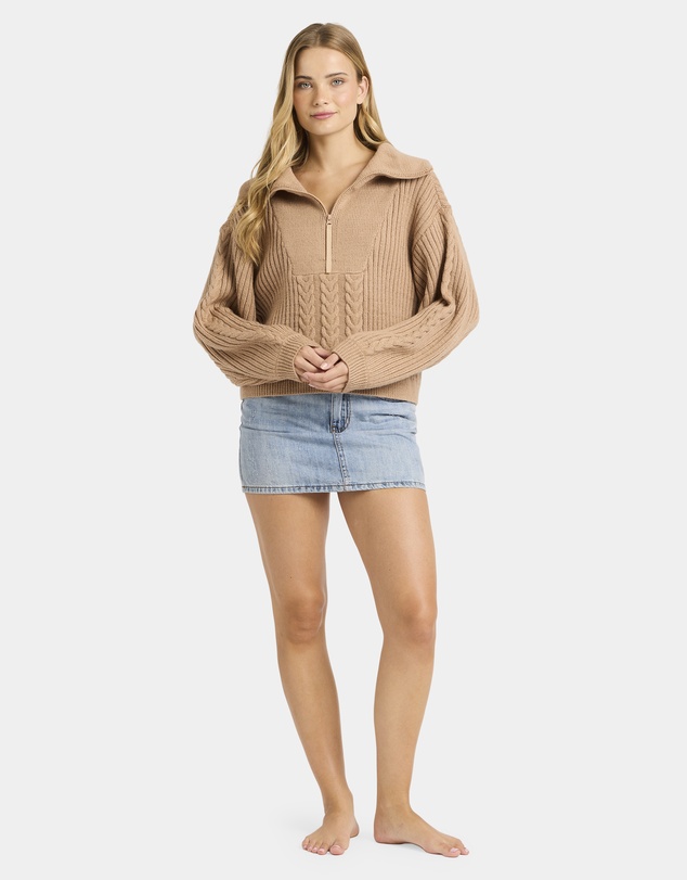 Billabong - Womens Sun Zippy V-Neck Sweatshirt