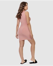 Oh!Zuza - Casual Sleeveless Round Neck Ribbed Mini Dress