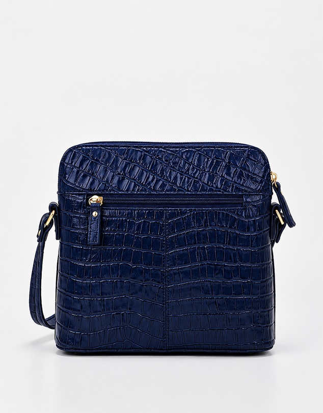 Cobb & Co - Kingsley Croc Leather RFID Safe Crossbody