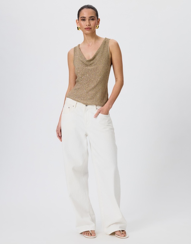 Tussah - Emilia Sequin Knit Cowl Neck Top