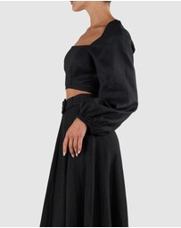 Amelius - Bridgette Linen Crop Top
