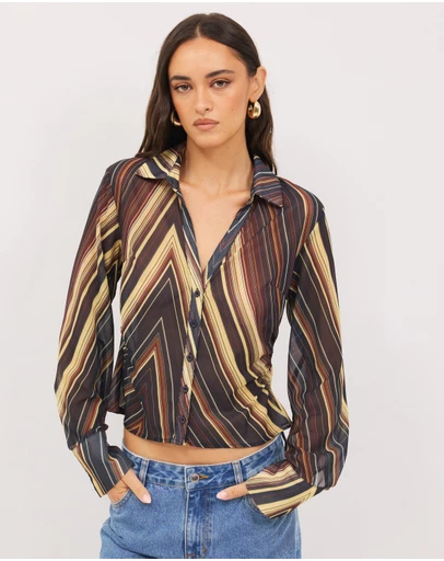 Calli - Lola Long Sleeve Sheer Top