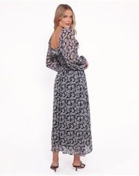 Petal & Pup - Faith Long Sleeve Maxi Dress - Black Floral