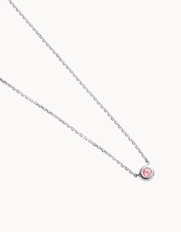 Kirstin Ash - Petite Birthstone Necklace October Pink Tourmaline