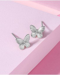 Mestige Kids - Bella Butterfly Earrings - Silver Plated