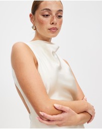 Third Form - Satin Bias Cowl Back Maxi Dress