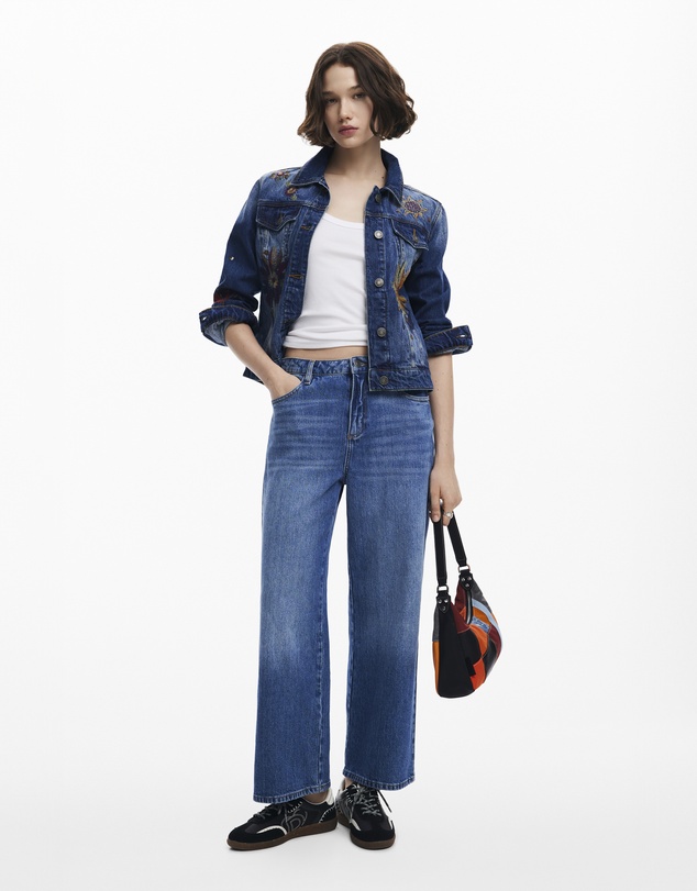 Desigual - Floral trucker denim jacket