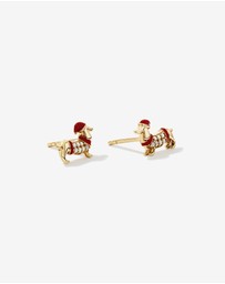 Michael Hill - Dachshund Stud Earrings with Cubic Zirconia in 10kt Yellow Gold