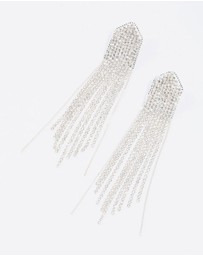 Lovisa - Silver Multi Chain Pointed Drop Earrings