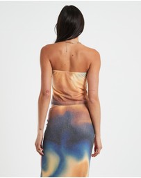 Neon Hart - Della Printed Strapless Knit Top