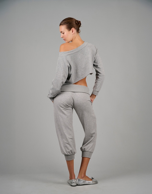 Love and Nostalgia - ‘Weekender’ Capri Track Pant - Grey Marl