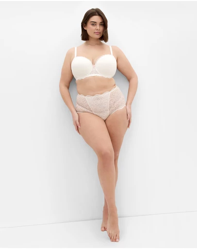 City Chic - Plus size Ophelia Shorty - ivory