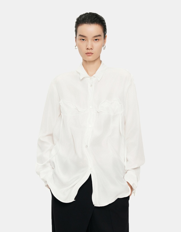 JNBY - JNBY Loose Fitting Long-Sleeved Silk Shirt