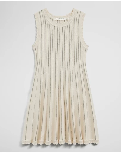 Country Road - Sleeveless Scallop Knit Dress