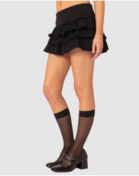 EDIKTED - Martina ruffle terry mini skirt