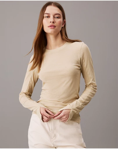 Calvin Klein Jeans - Sheer Knit Long Sleeve Top