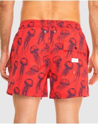 Tolu Australia - Boardshorts with Red Jellyfish