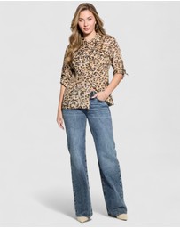 GUESS - Cheetah Print Enora Equipment Shirt