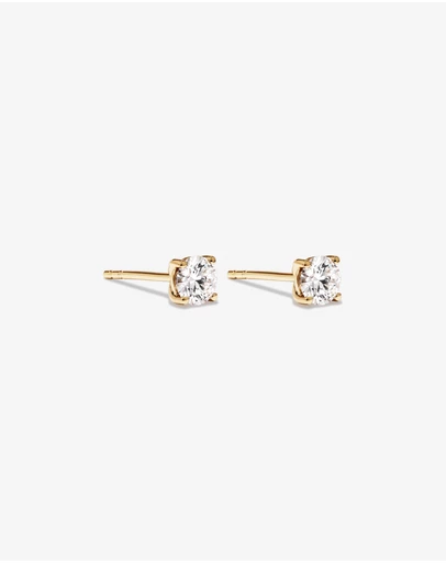 Michael Hill - 0.50 Carat TW Laboratory-Grown Diamond Solitaire Stud Earrings in 14kt Yellow Gold