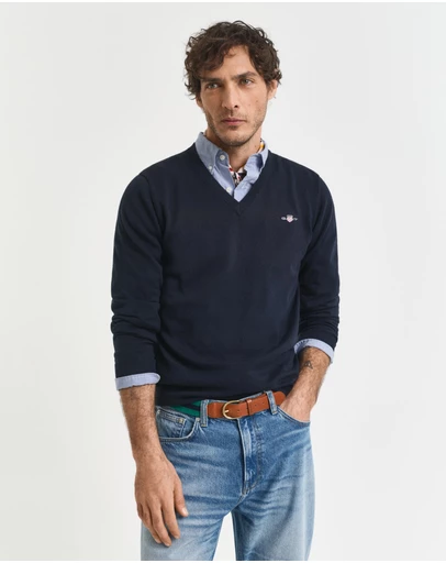 Gant - Classic Cotton V-Neck Sweater