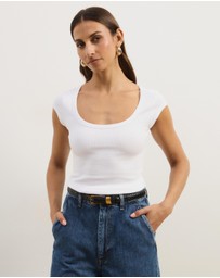 Atmos&Here - Scoop Neck Ribbed T-Shirt
