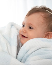 Living Textiles - Chenille Blanket - Blue Clouds