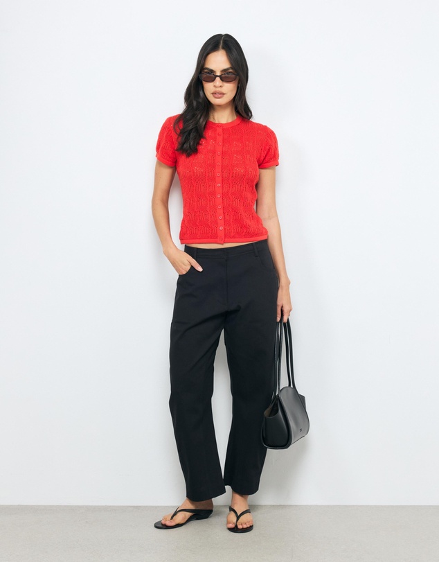 AERE - Lila Organic Cotton Pointelle Knit Top