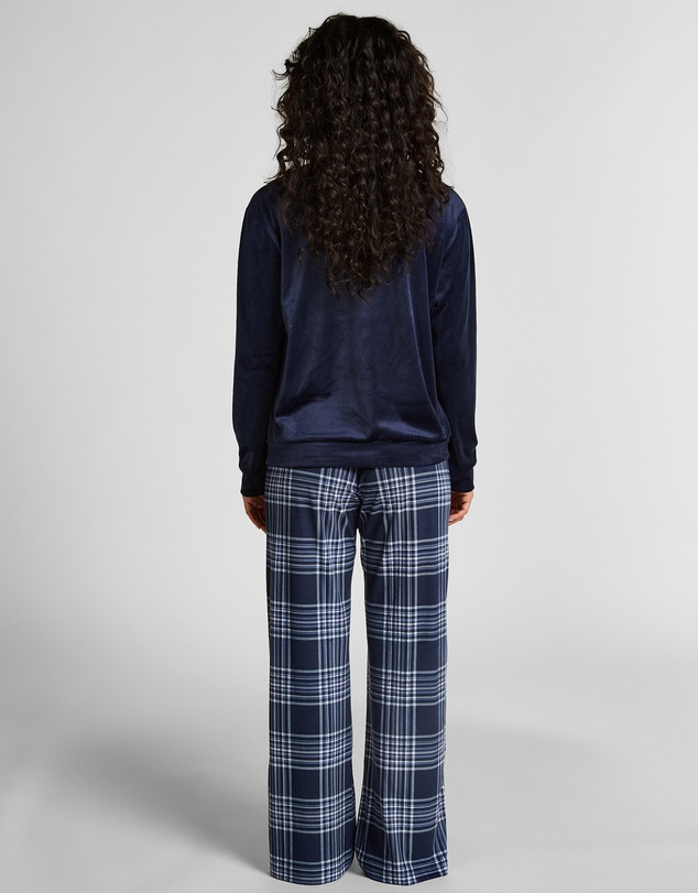 Hunkemoller - Long Sleeve Velours Check PJ Set