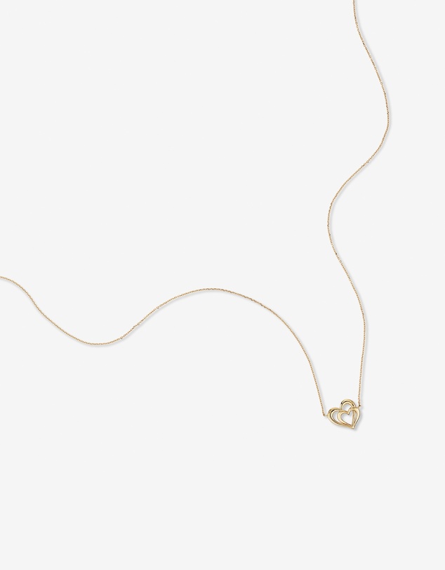 Michael Hill - Double Open Heart Necklace in 10kt Yellow Gold