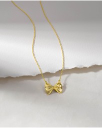 Wanderlust + Co - Bow Tie Pasta Gold Necklace