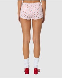 EDIKTED - Strawberry Girl Printed Micro Shorts