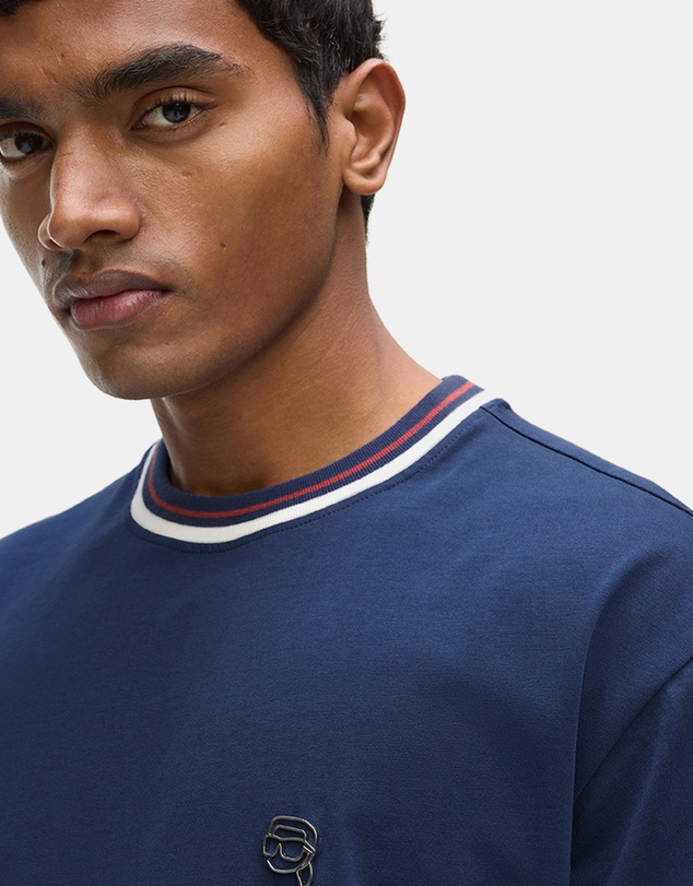 Karl Lagerfeld - Ikon Striped Neck T-Shirt