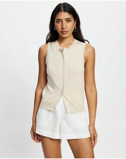 White By FTL - Kyra Button Tank
