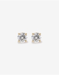 Michael Hill - Round Created White Sapphire Birthstone Stud Earrings in 10kt Yellow Gold
