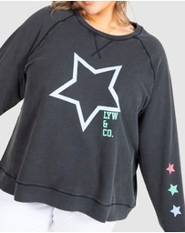 Love Your Wardrobe - LYW & Co Multi Print Sweat Top