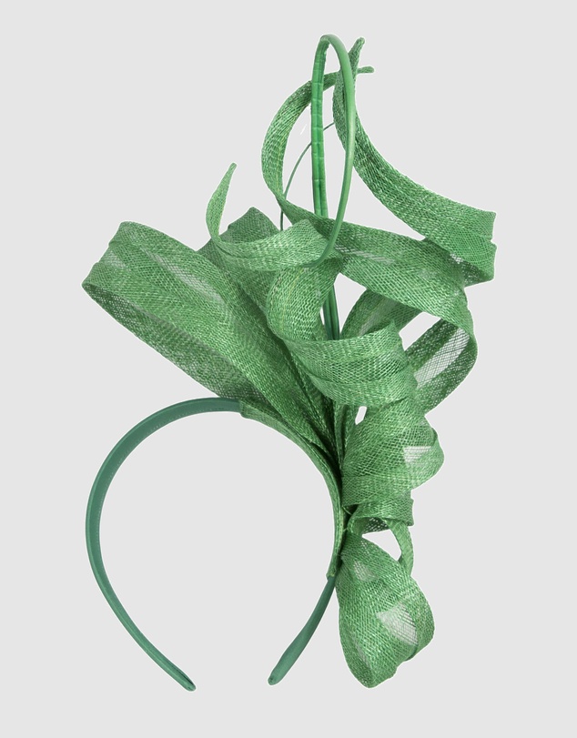 Max Alexander - Tall Green Sinamay Fascinator