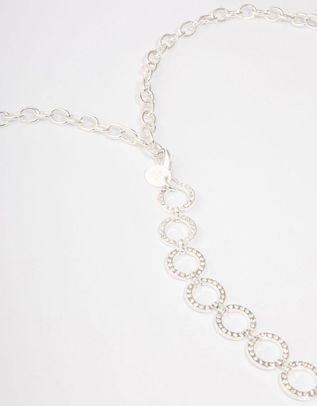 Lovisa - Silver Mini Open Diamante Circle Belt