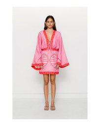 The Wolf Gang - Concha Long Sleeve Mini Dress - Candy Shell