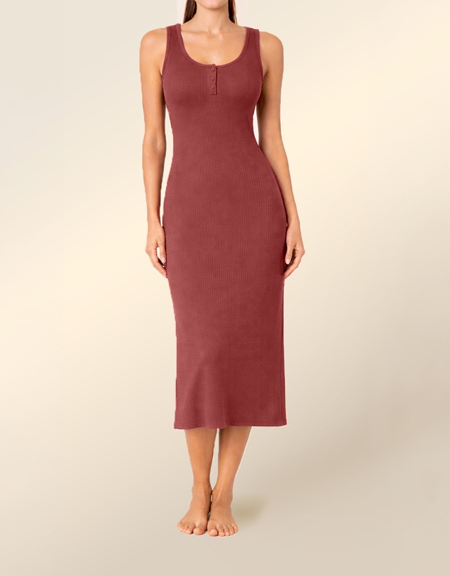 Gingerlilly - Monique Long Sleeveless Henley Dress