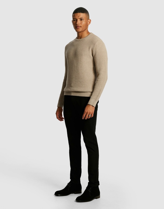 yd. - Jayce Crew Neck Textured Knit Jumper
