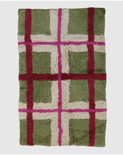 Mosey Me - Olive Plaid Bath Mat