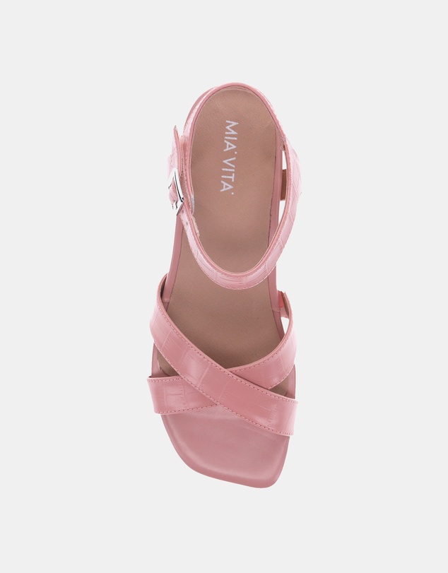 Mia Vita - Yara Heeled Sandal - Pale Pink Croc