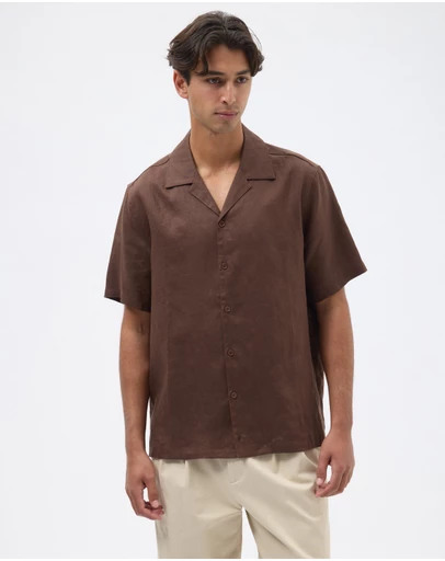 AERE - Euro Resort Linen Camp Collar Shirt