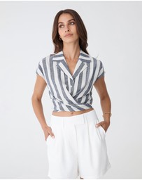 Forcast - Ikaria Linen Blend Wrap Shirt