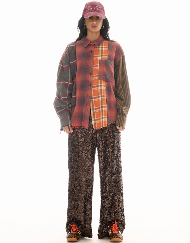 THE TALES - Reworked Pierced Flannel Shirt