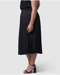 Pink Dusk by Curve Project - My Best Pleated Satin Skirt