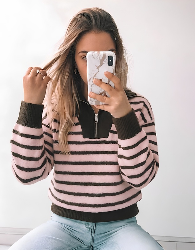 Esther & Co - Tanner Knit - Pink Stripe