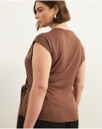 Atmos&Here Curvy - Grace Side Tie T-Shirt