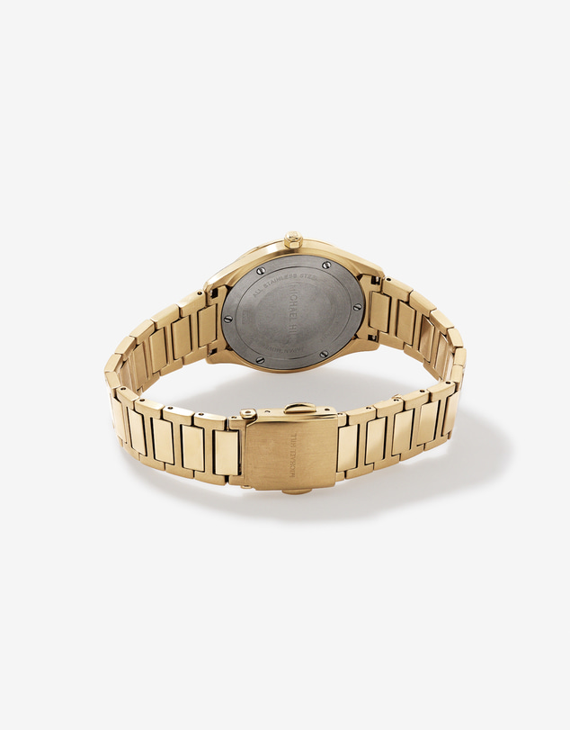 Michael Hill - Quartz Watch in Gold Tone with Sunray-Patterned Green Dial